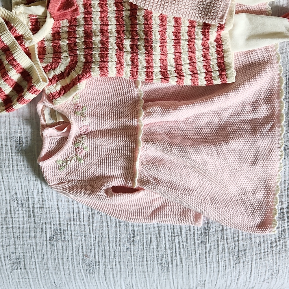 Girl's pink sweater dress bundle 6-9m - Picture 2 of 5